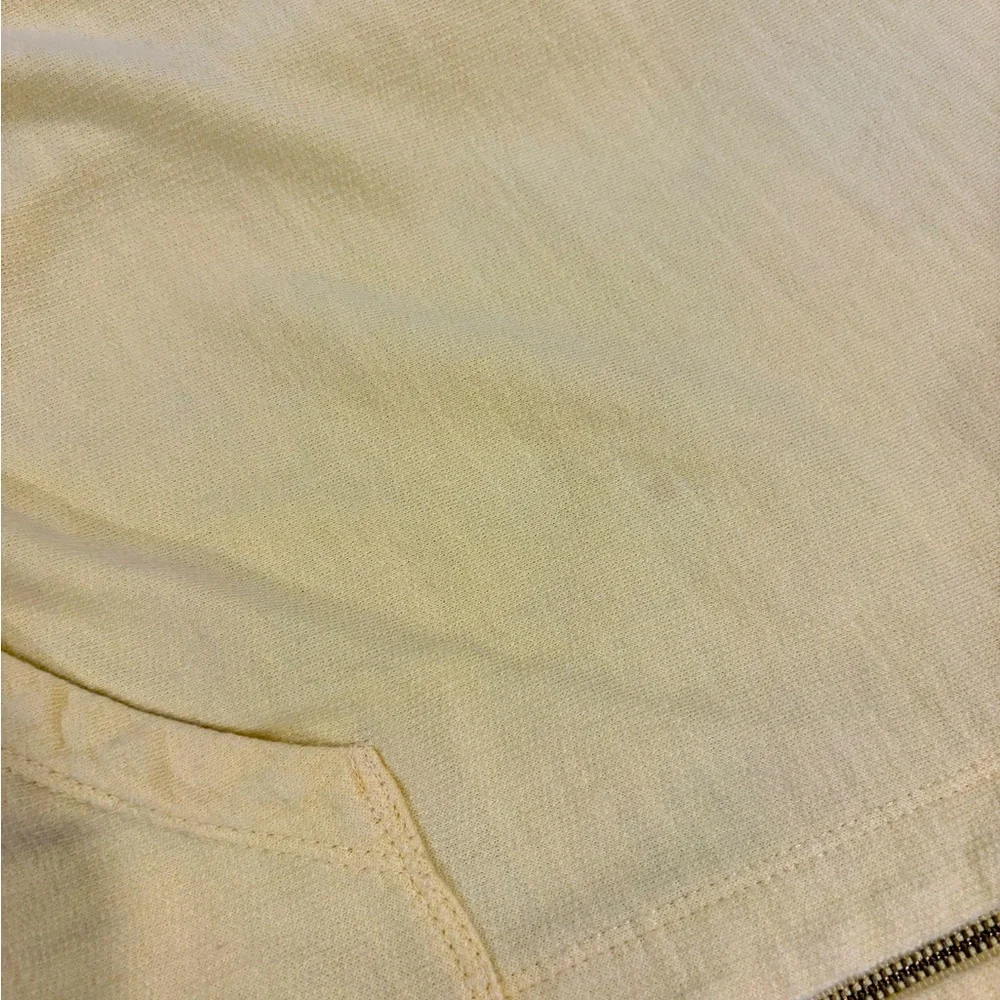 Zenergy by Chicos Butter Yellow Lace Trip 3/4 Sleeve Zip Up Hoodie Women’s Sz 2 - Picture 7 of 7